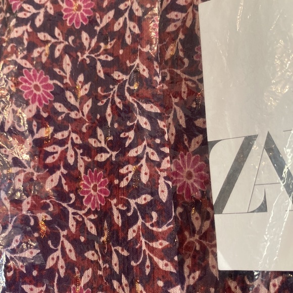 Zara Dress Shiny Print Floral - Picture 3 of 3